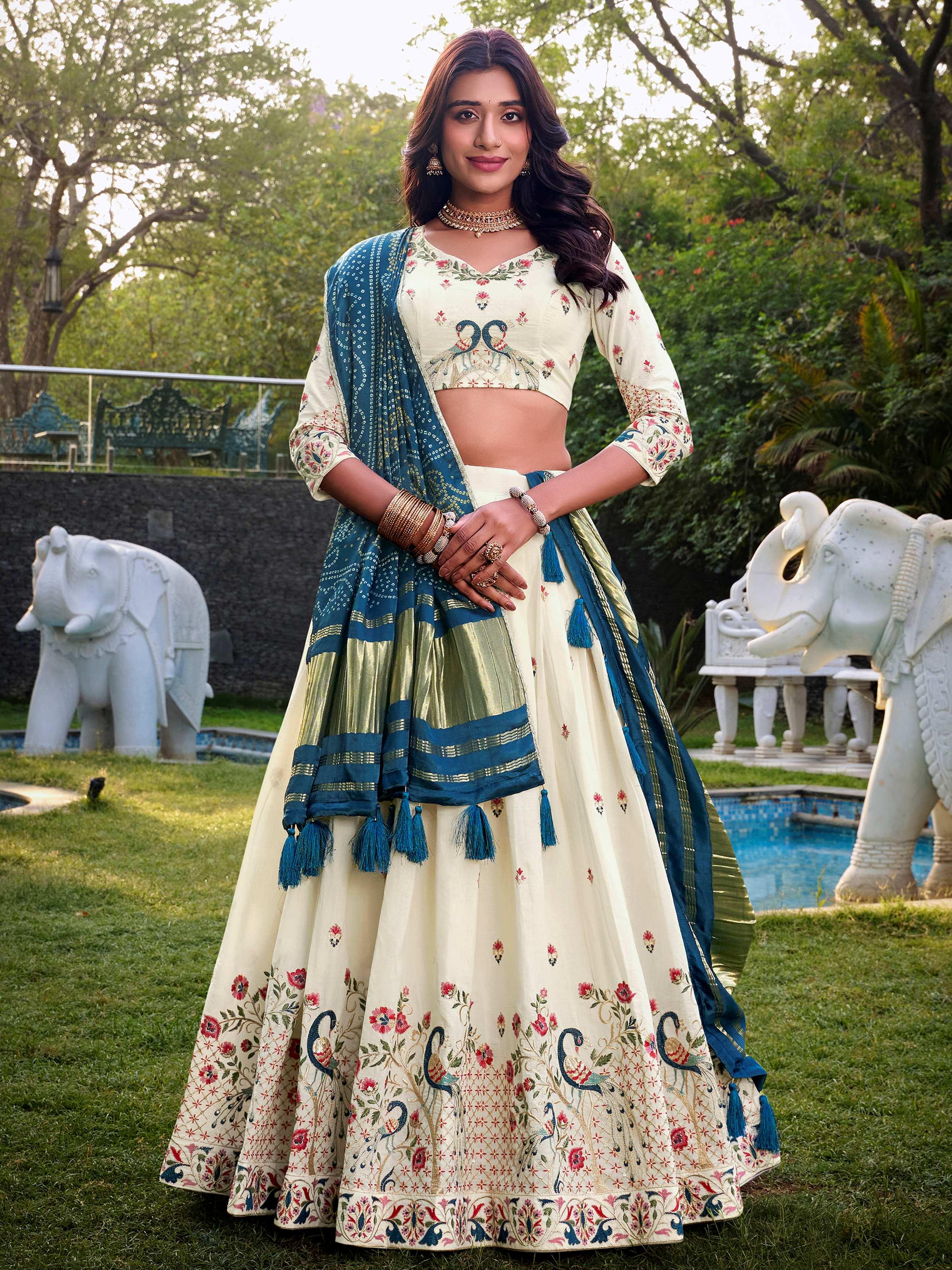 blue and white lehenga dress The Blue Ombre Lehenga Archana Kochhar India