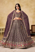 Sakhi Light Purple Soft Georgette with Sequins Zari Resham and Badla Embroidery Work Lehenga Choli