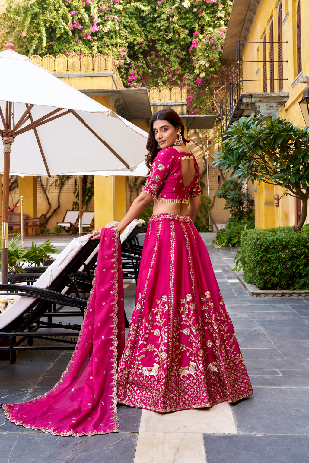 Aarika Pink Color Natural Silk Sequins and Thread Embroidery Work Lehenga Choli