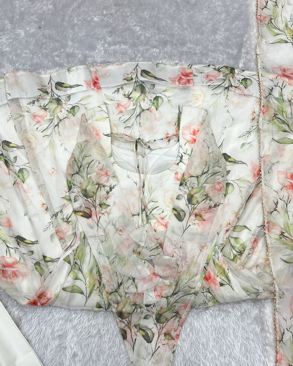 Aashvi White Pure Soft Organza Anarkali Suit Set