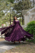 Shreeprada wine georgette anarkali gown set