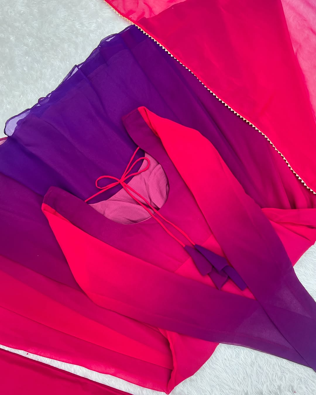 Devika Dark Pink Flair Georgette Anarkali Gown Set