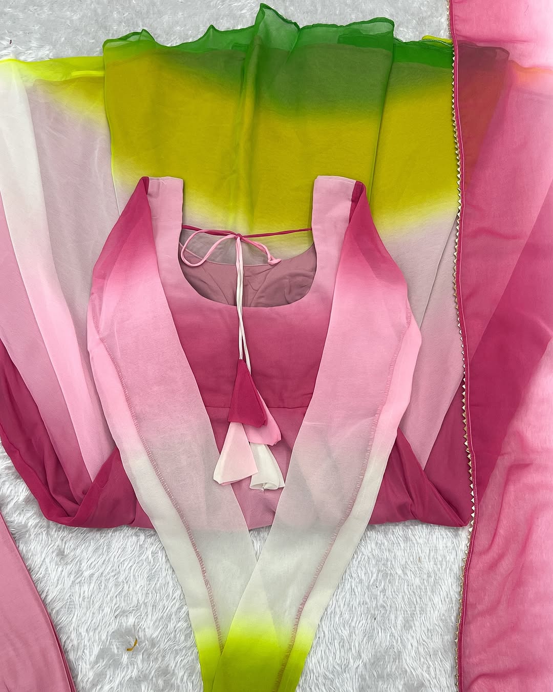 Devika Multi Pink Flair Georgette Anarkali Gown Set