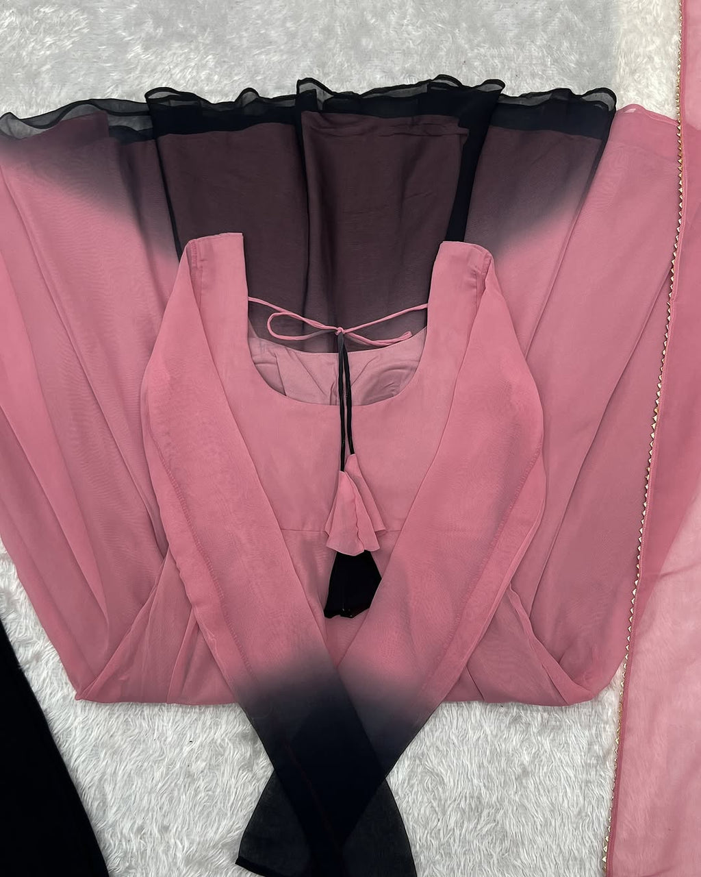 Devika Onion Pink Flair Georgette Anarkali Gown Set