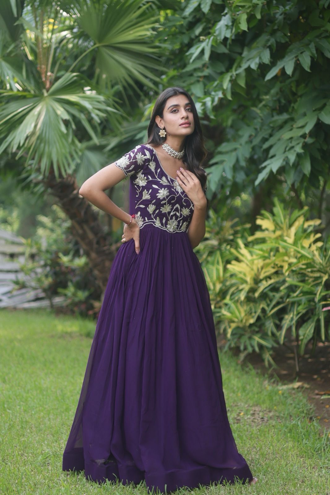 Elegant Designer Readymade Georgette Gown