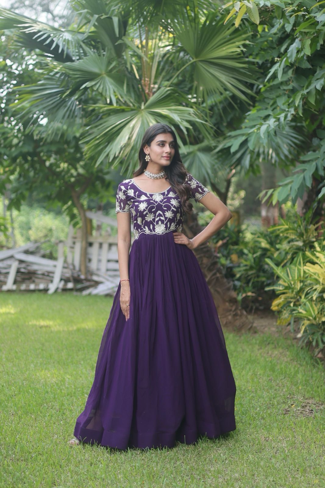 Elegant Designer Readymade Georgette Gown