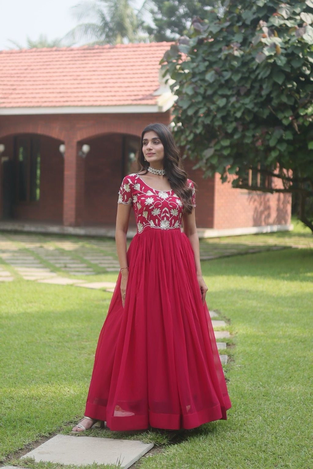 Elegant Designer Readymade Georgette Gown