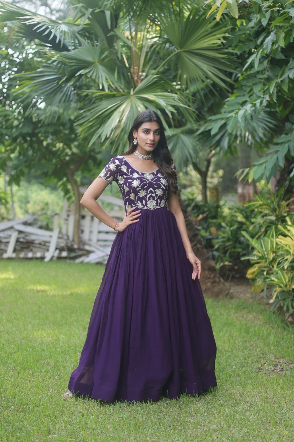 Elegant Designer Readymade Georgette Gown