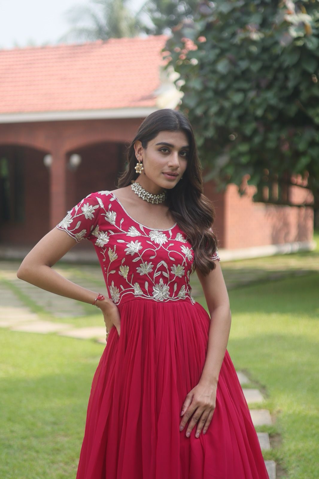Elegant Designer Readymade Georgette Gown