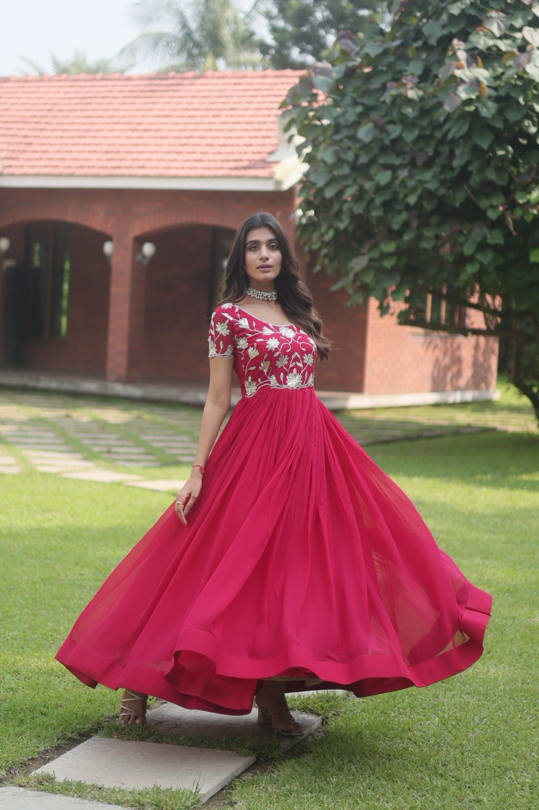 Elegant Designer Readymade Georgette Gown