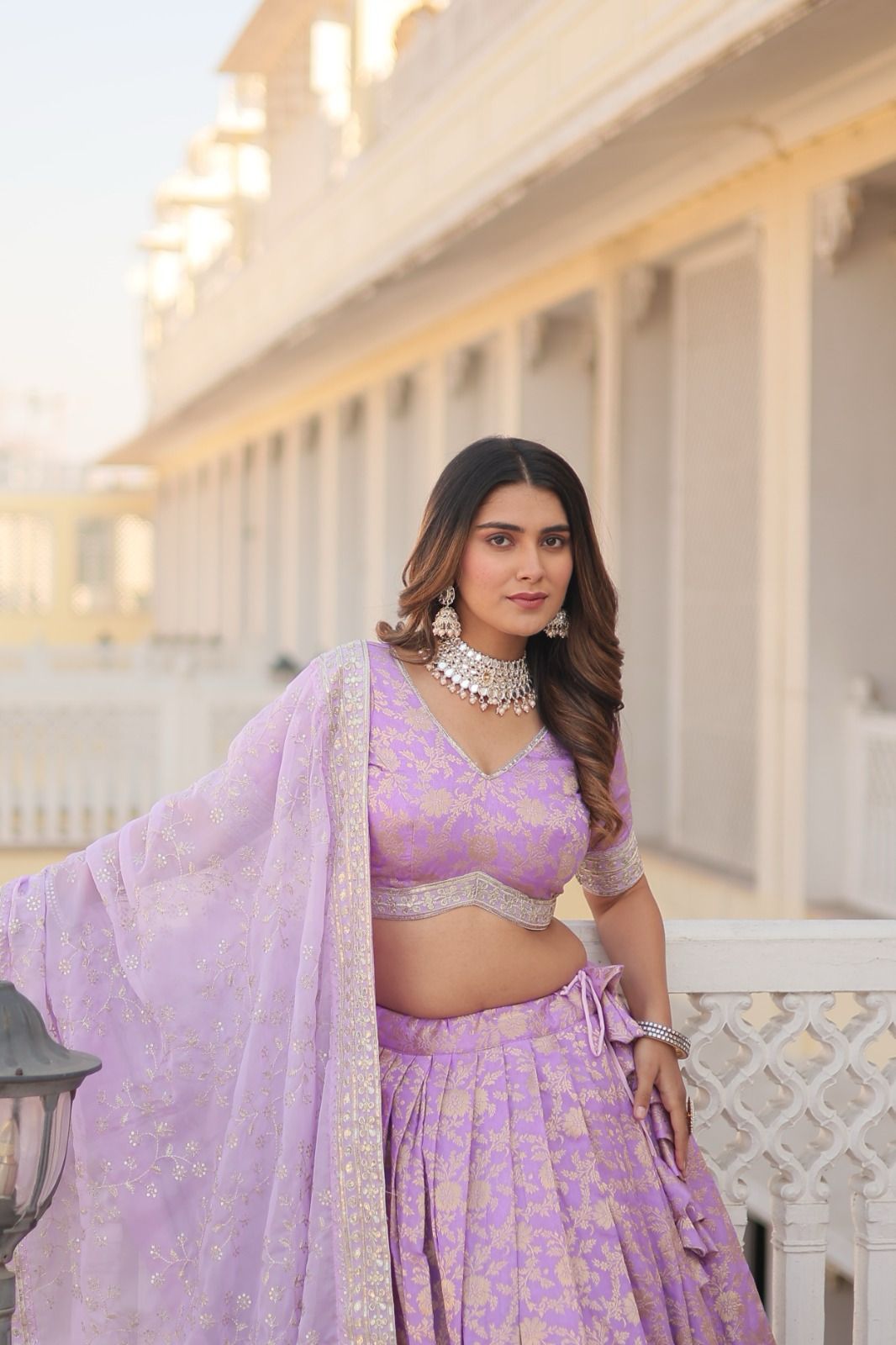Ethereal viscose jacquard designer lehenga set