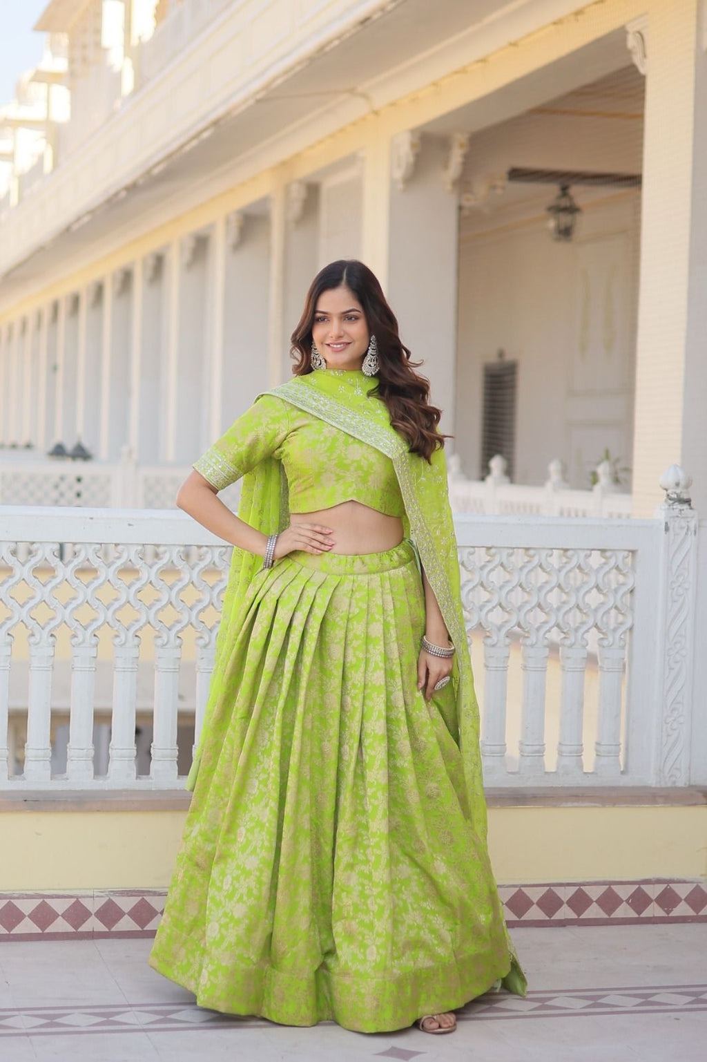 Ethereal viscose jacquard designer lehenga set