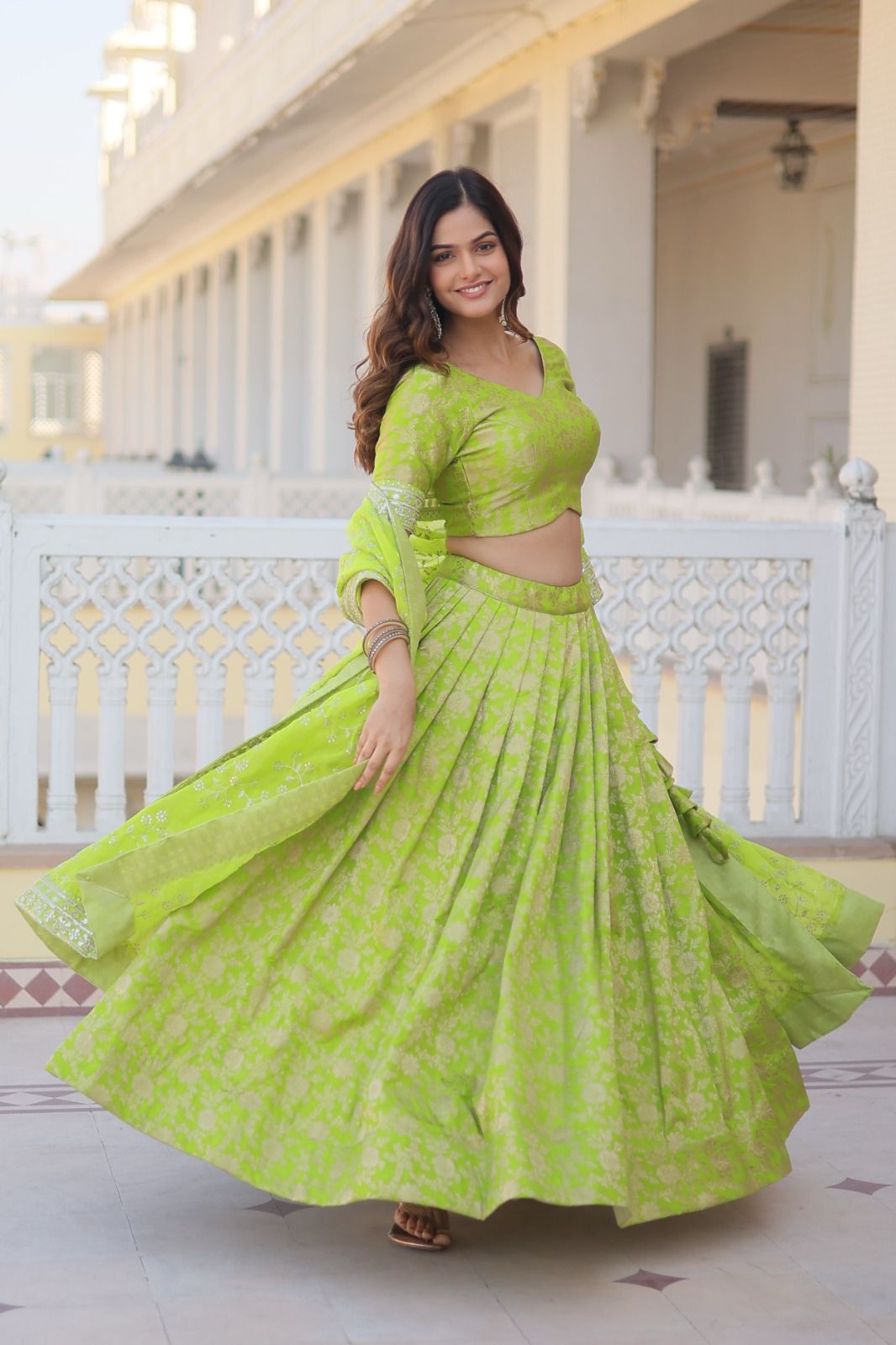 Ethereal viscose jacquard designer lehenga set