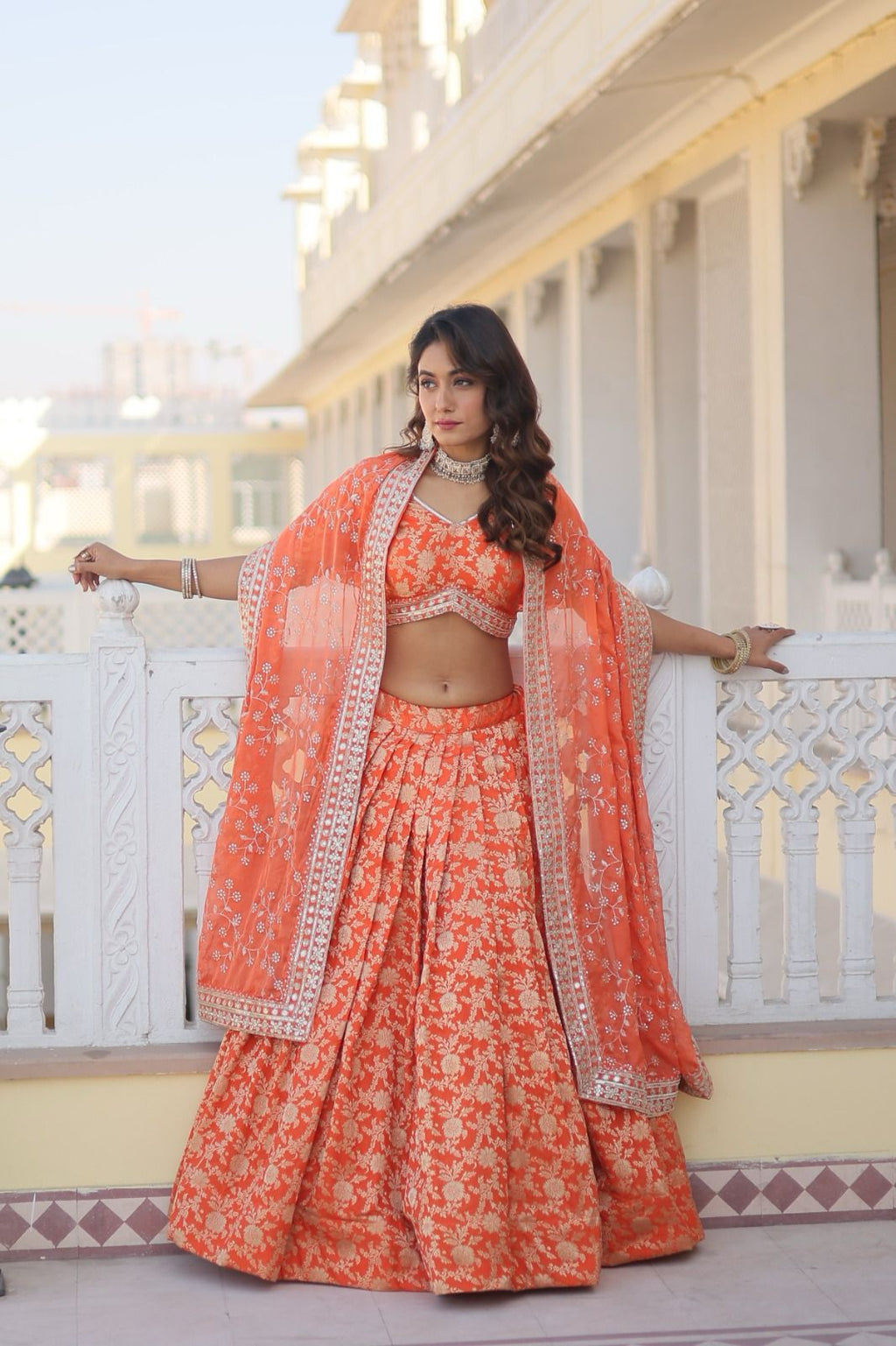 Ethereal viscose jacquard designer lehenga set
