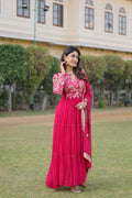 Padmalaya pink georgette anarkali gown set