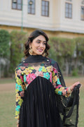 Swarnalaxmi Georgette Viscose Printed Anarkali Gown Set