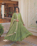 Kamakhya green georgette anarkali gown set