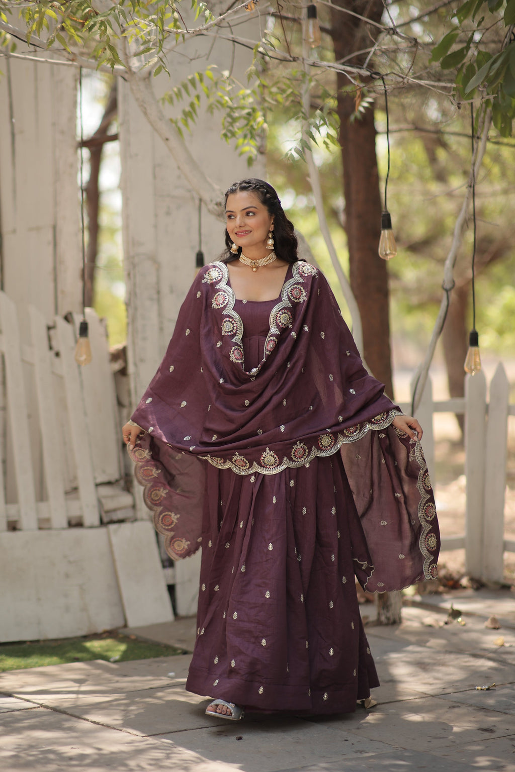 Onion pink embroidered Hritvi designer Anarkali gown