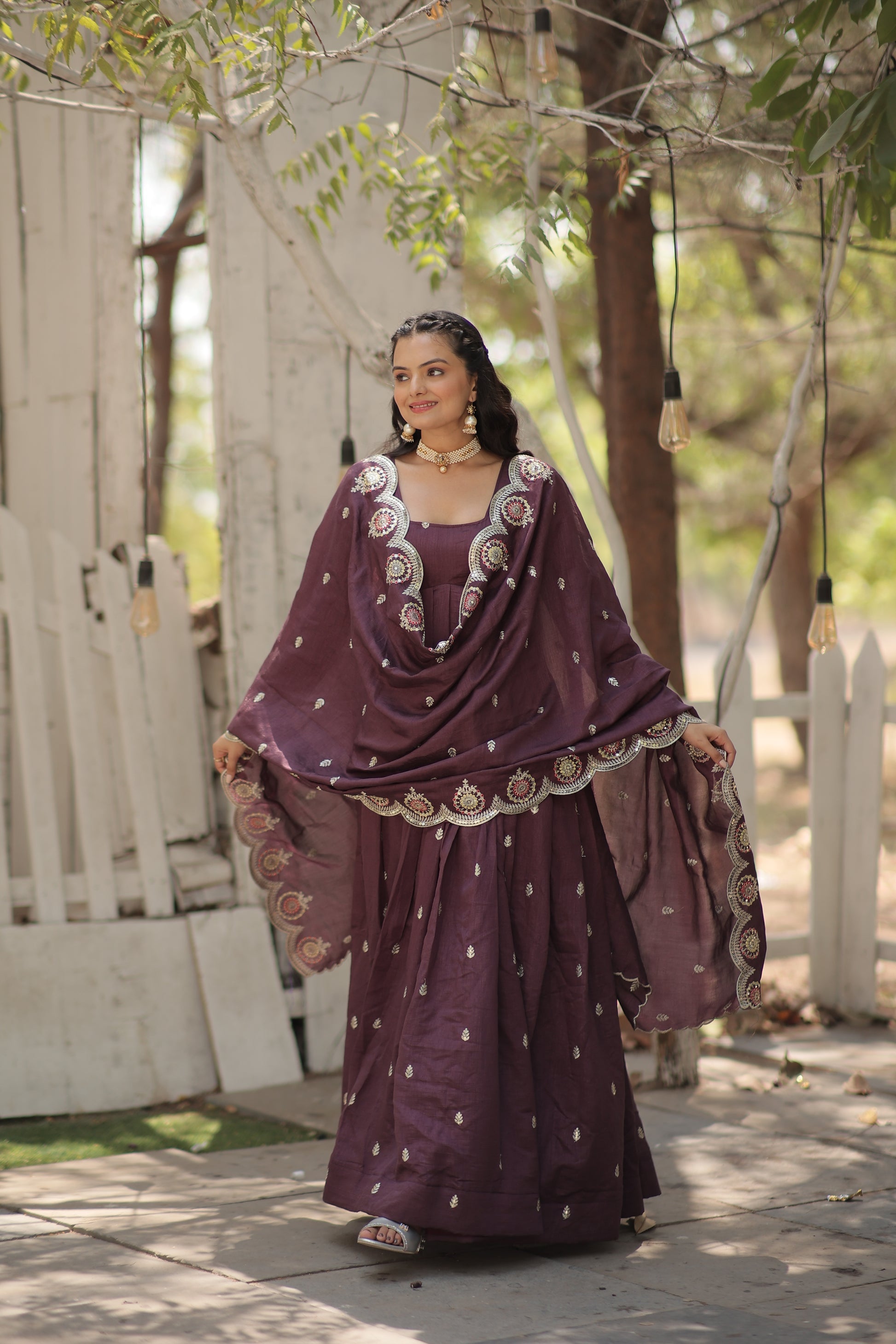 Onion pink embroidered Hritvi designer Anarkali gown