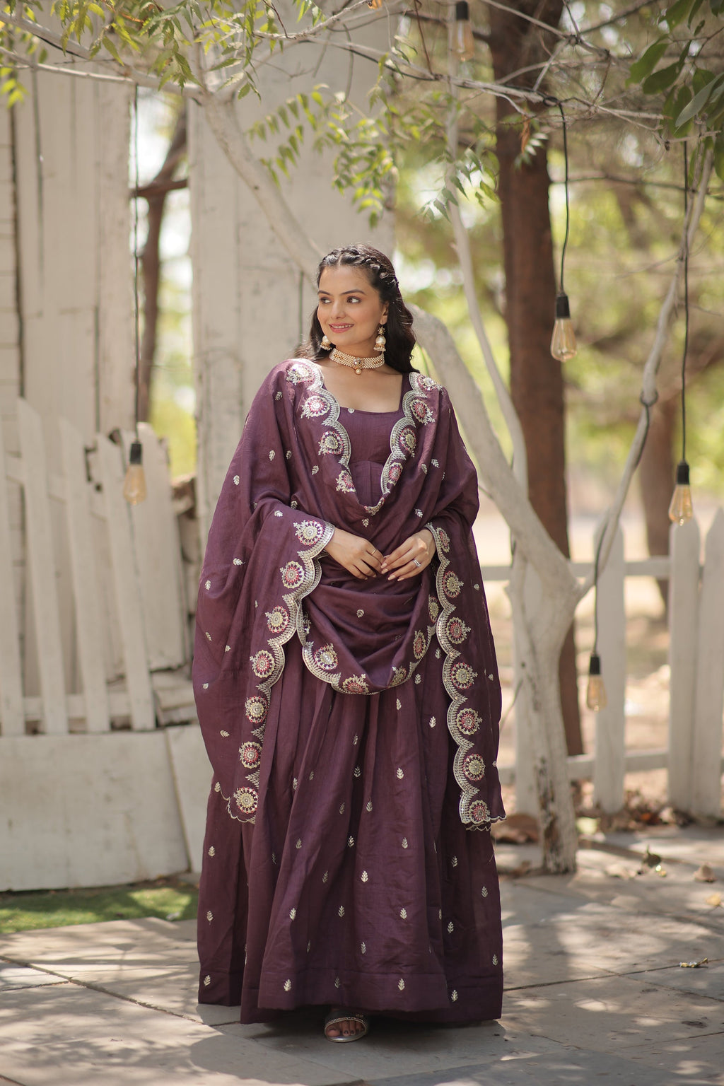 Onion pink embroidered Hritvi designer Anarkali gown