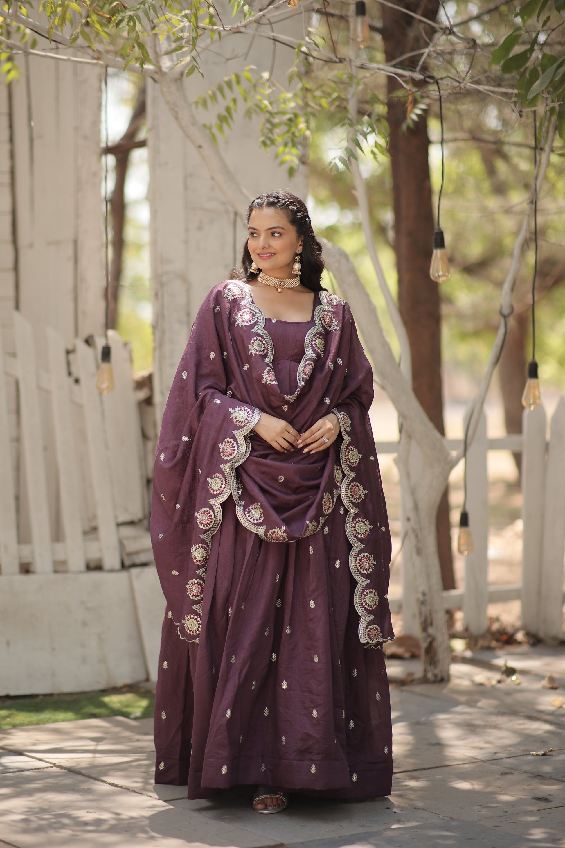 Onion pink embroidered Hritvi designer Anarkali gown