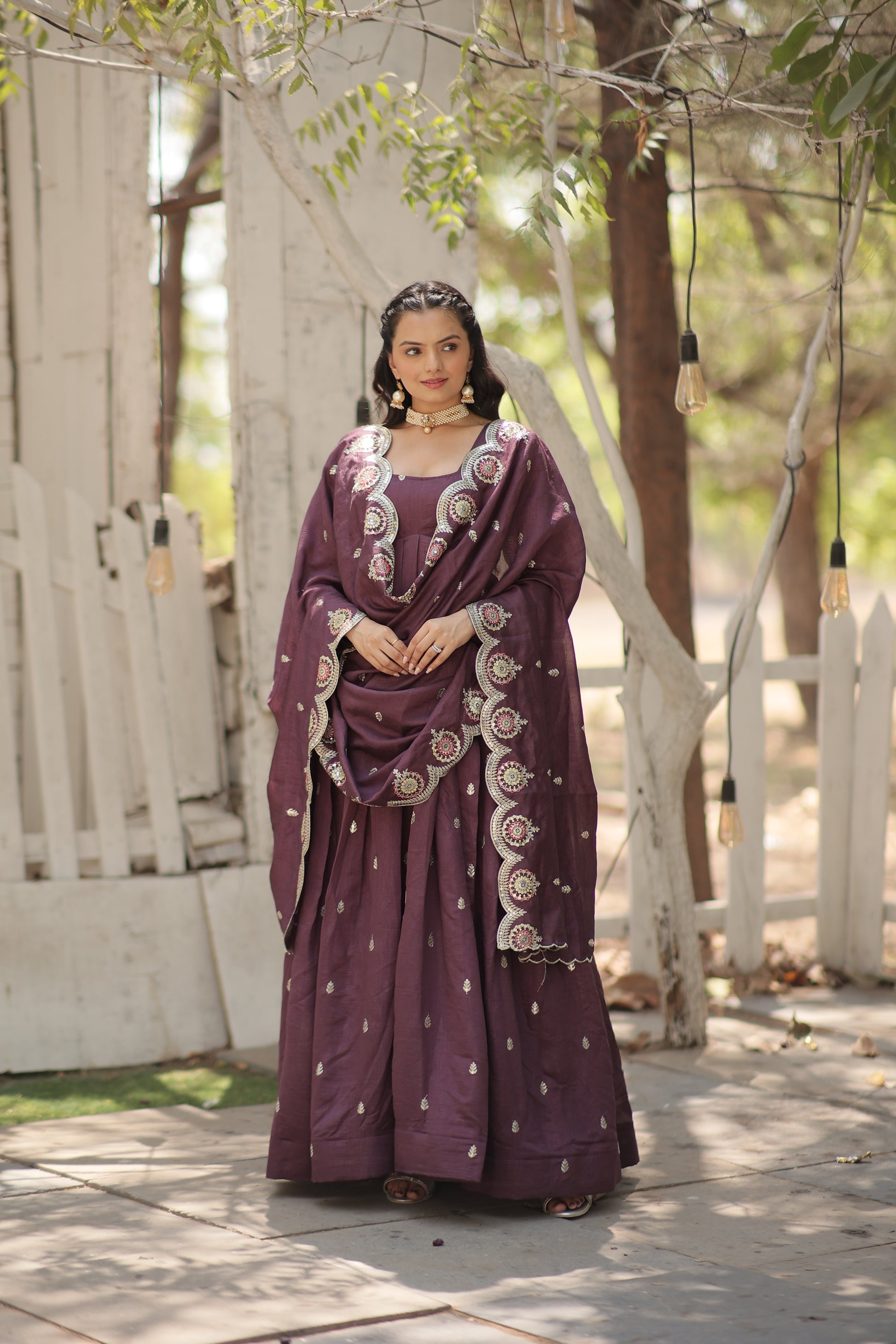 Onion pink embroidered Hritvi designer Anarkali gown
