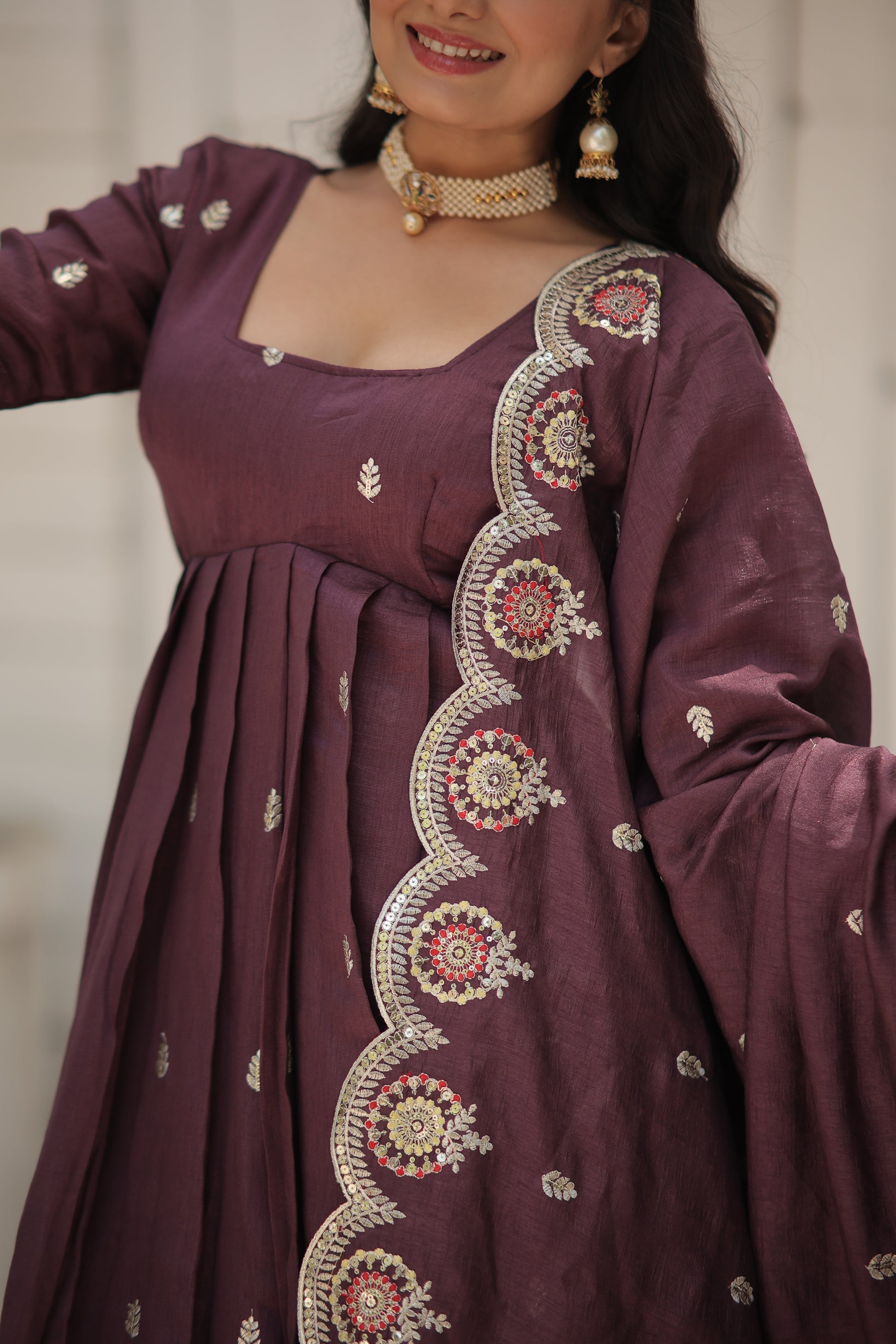 Onion pink embroidered Hritvi designer Anarkali gown