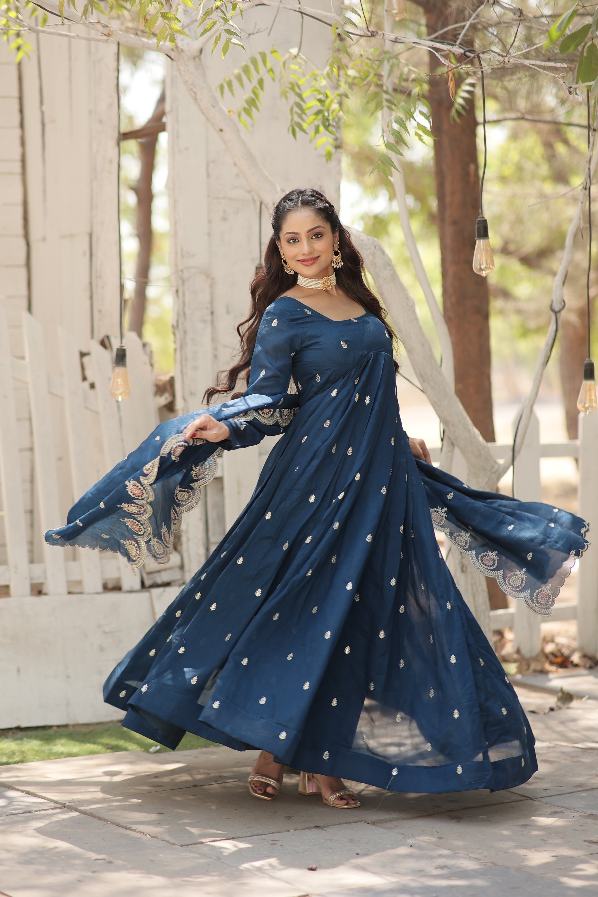 Rama embroidered Hritvi designer Anarkali gown