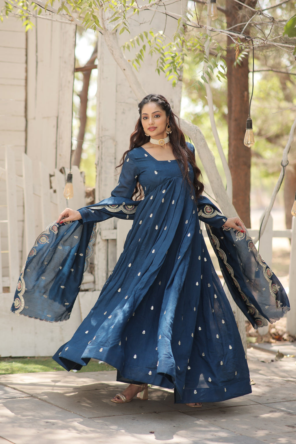 Rama embroidered Hritvi designer Anarkali gown