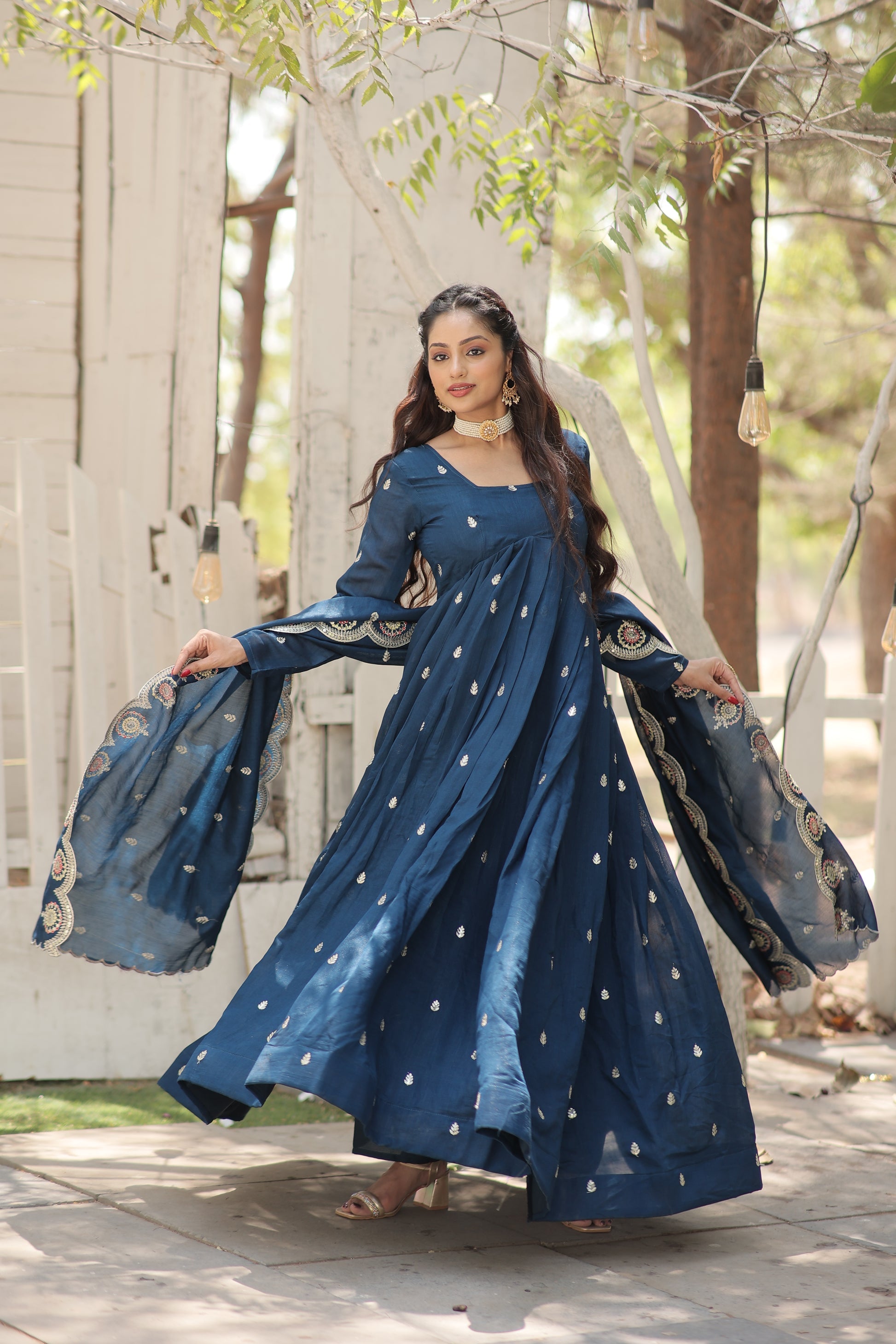 Rama embroidered Hritvi designer Anarkali gown