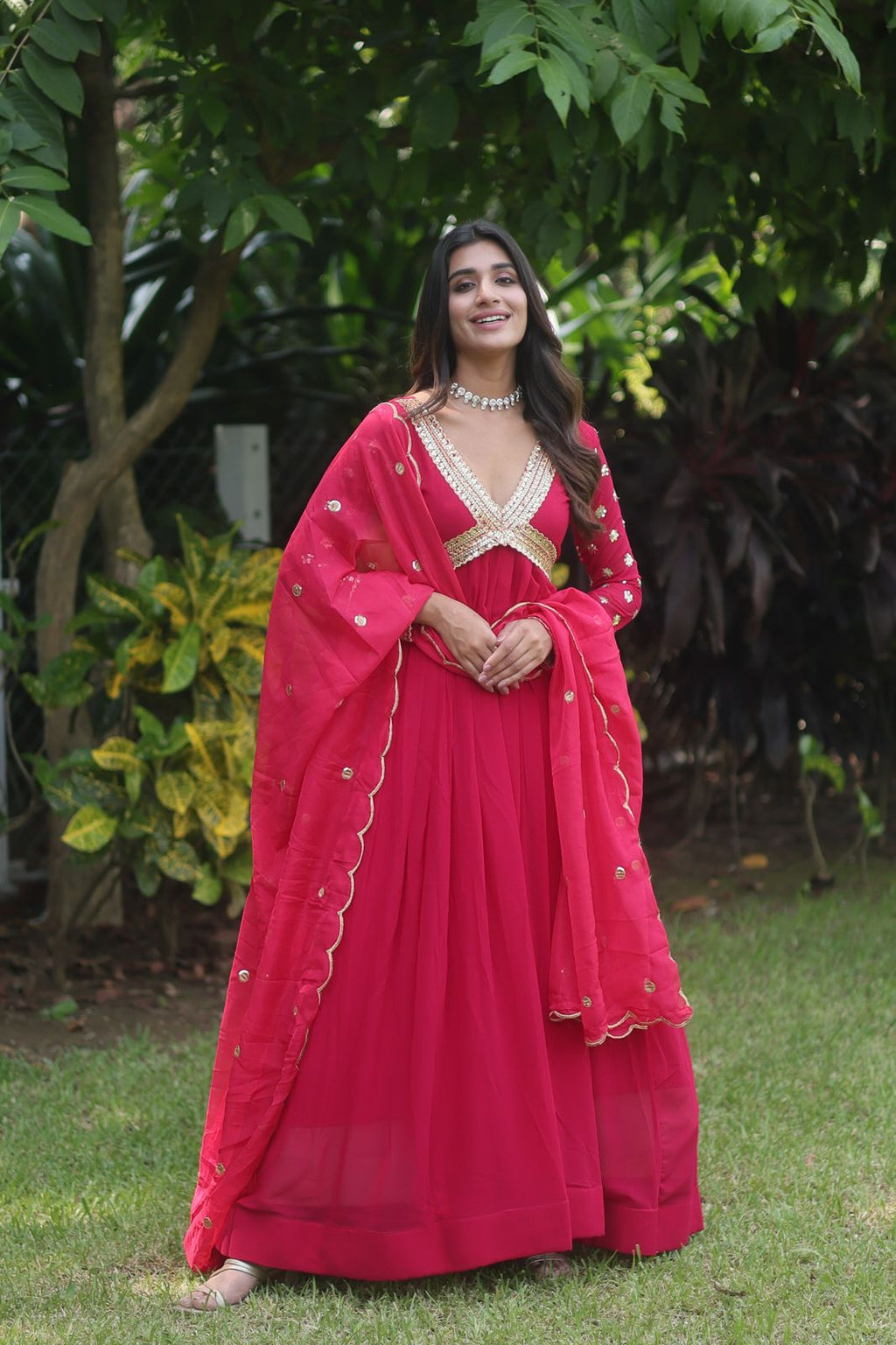 Manorama georgette alia cut anarkali gown set