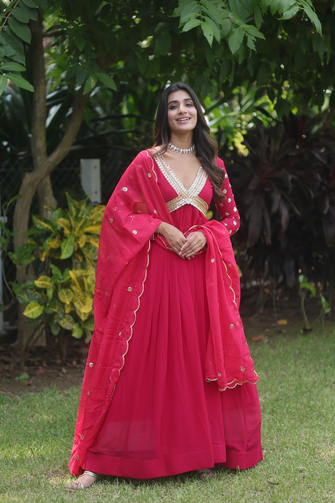 Manorama georgette alia cut anarkali gown set
