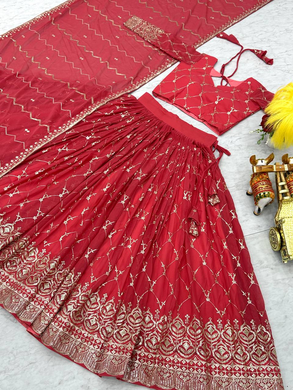 Georgette embroidered Kimaya designer lehenga choli