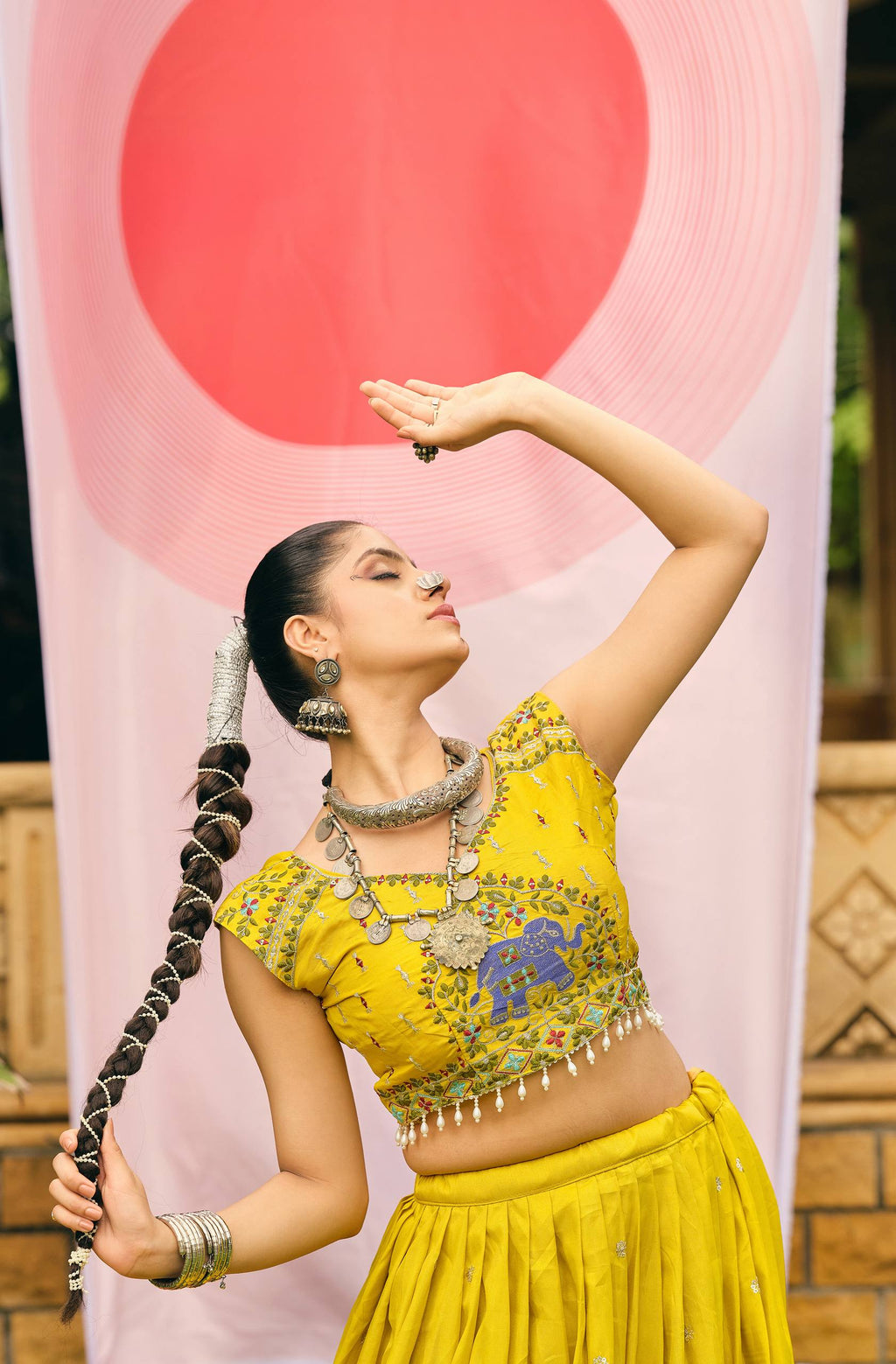 Yellow Color Shimmer Embroidered Lehenga Choli Set with Dupatta