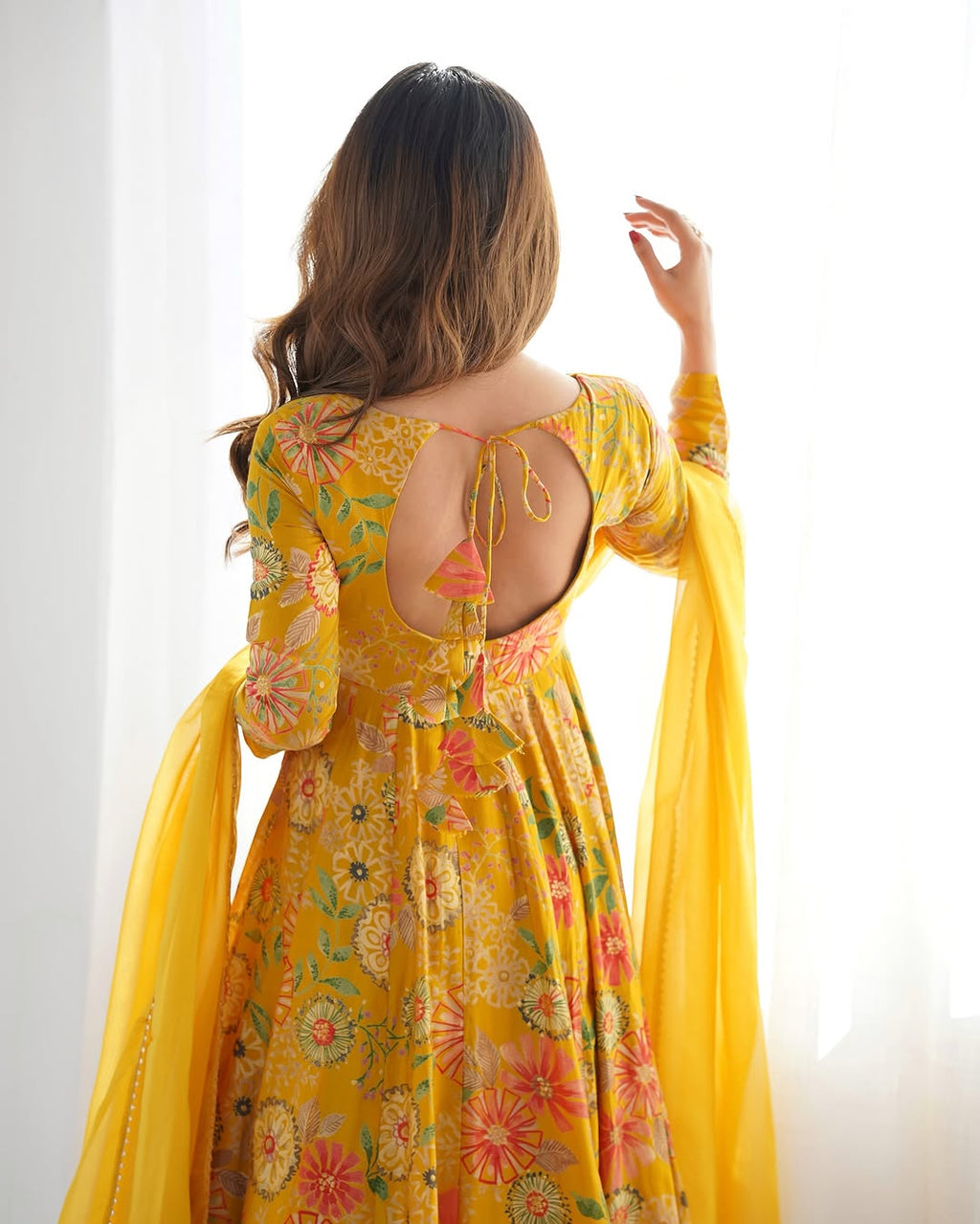 Karisma Roman Silk Flair Yellow Kurti Plazzo Set