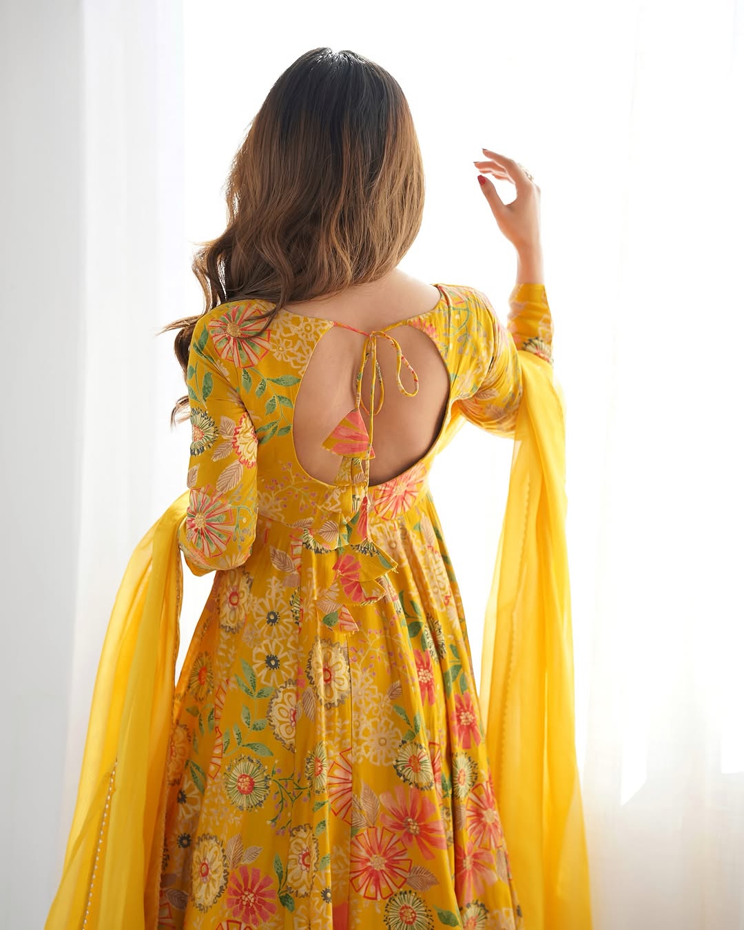 Karisma Roman Silk Flair Yellow Kurti Plazzo Set