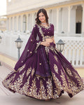 Kridha purple georgette sequins embroidered lehenga set
