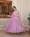 Kamakhya lavender georgette anarkali gown set