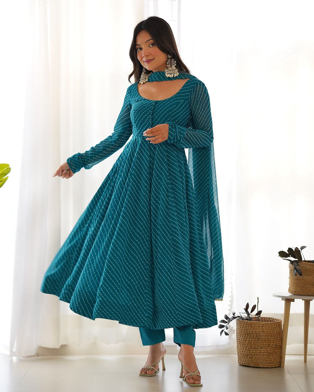 Rama printed georgette Madhu designer Anarkali suit
