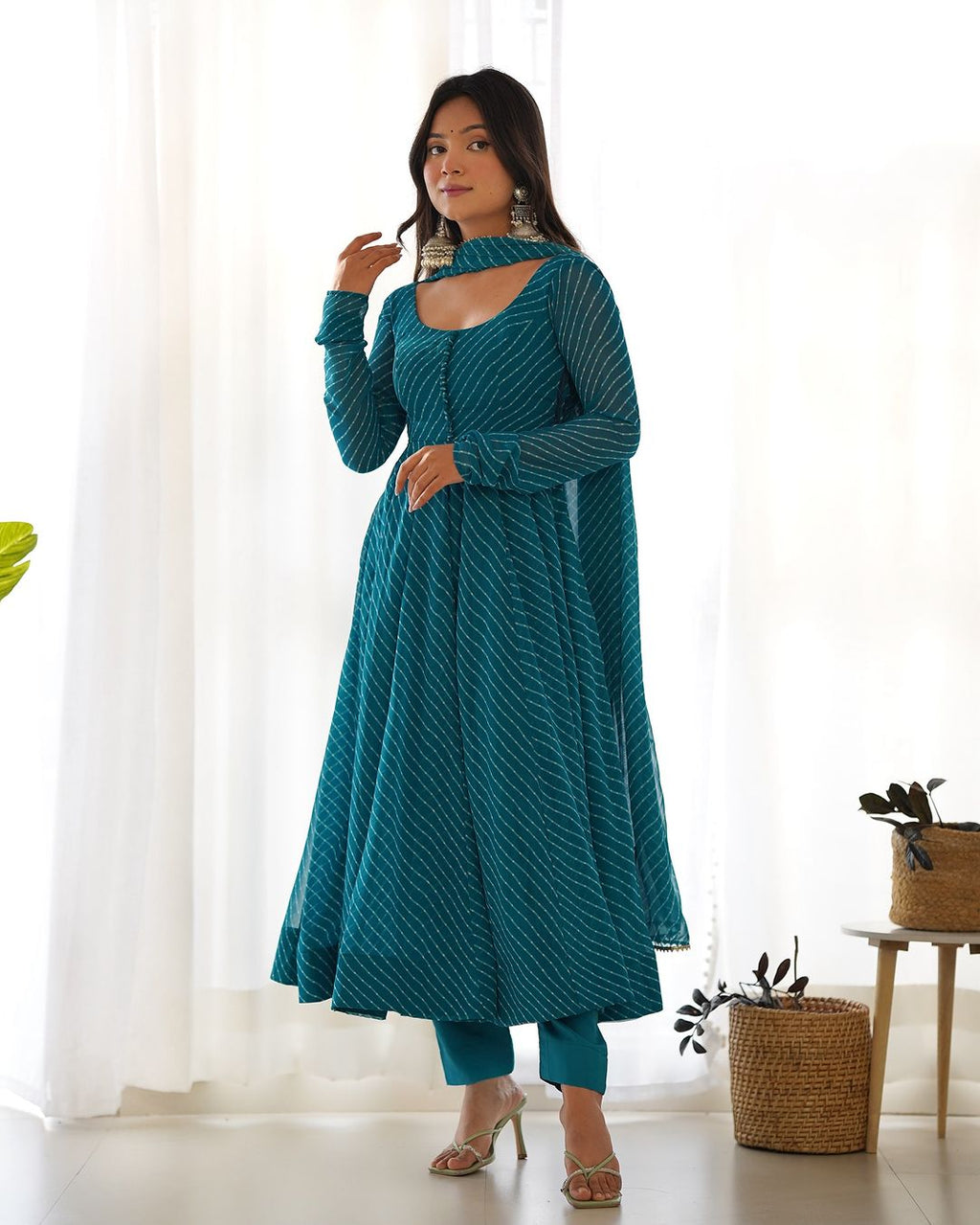 Rama printed georgette Madhu designer Anarkali suit
