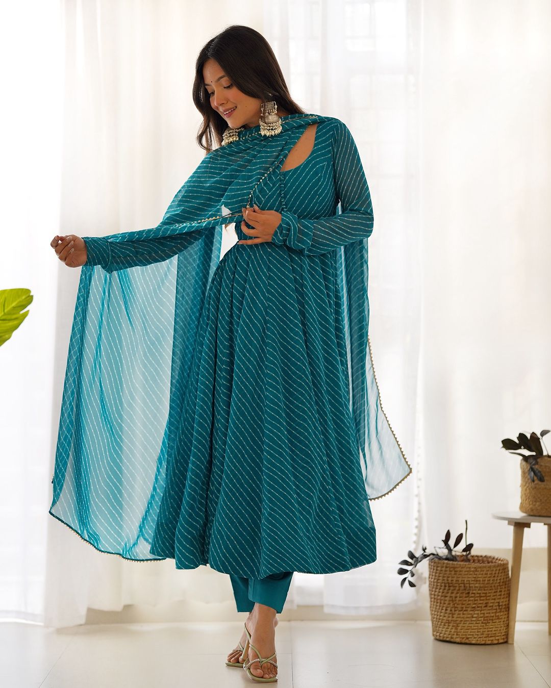 Rama printed georgette Madhu designer Anarkali suit
