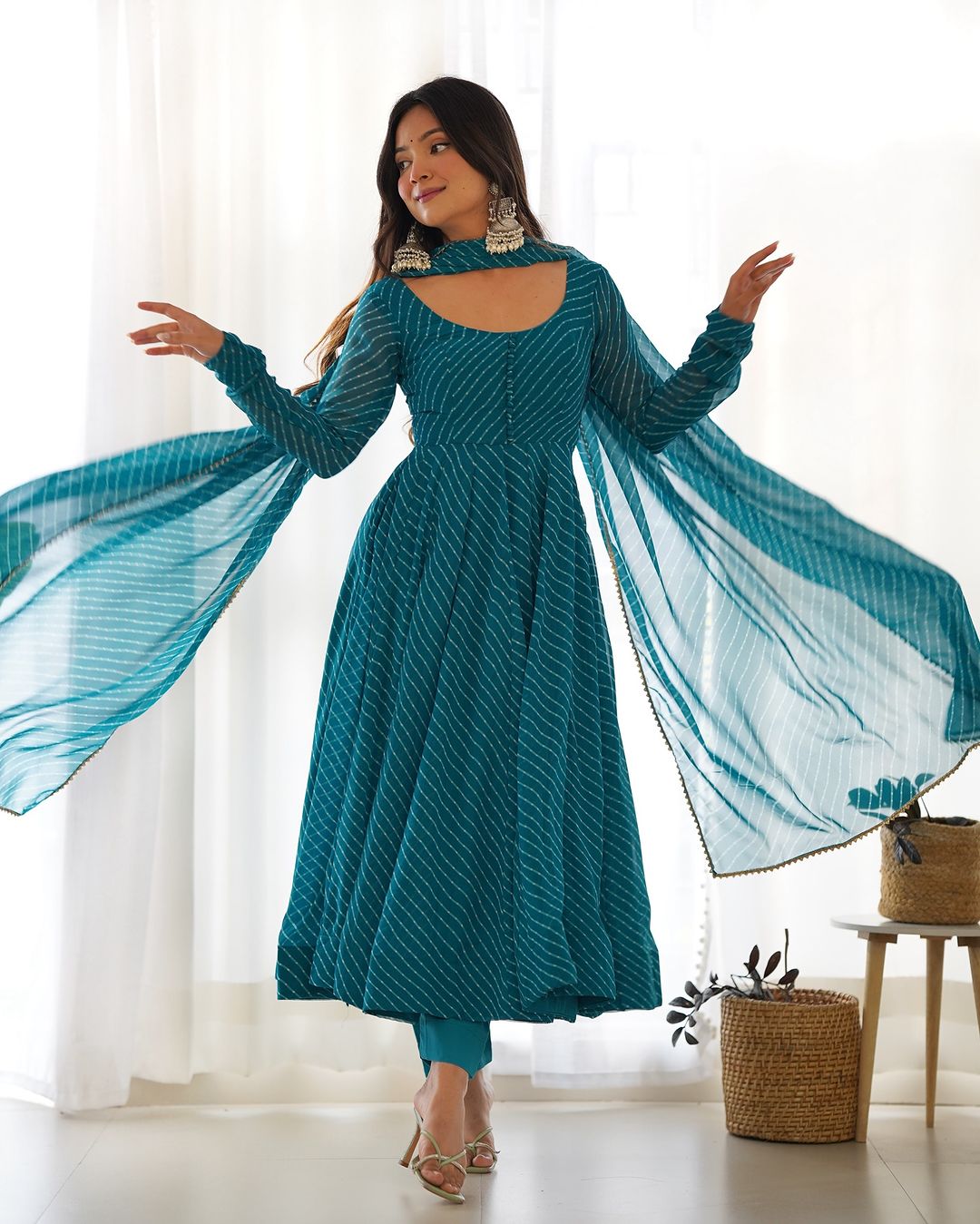 Rama printed georgette Madhu designer Anarkali suit