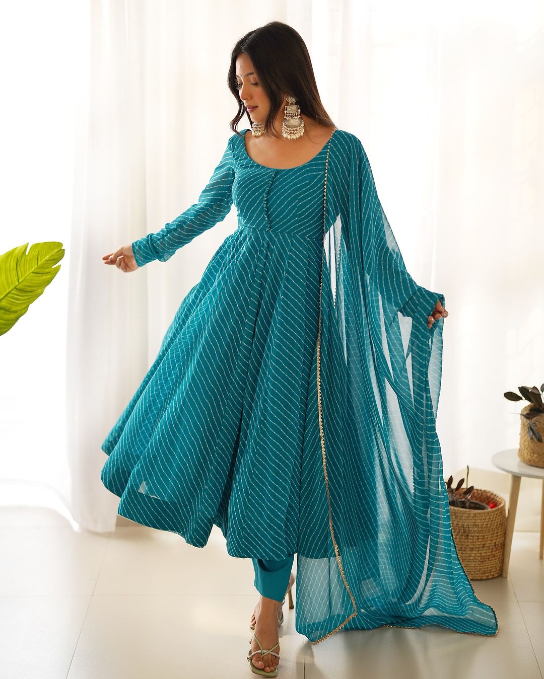 Rama printed georgette Madhu designer Anarkali suit