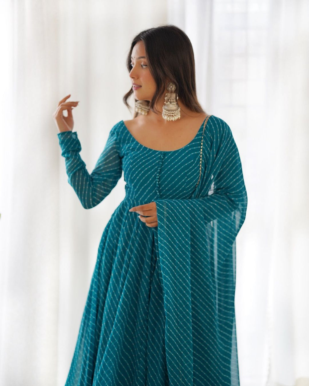 Rama printed georgette Madhu designer Anarkali suit
