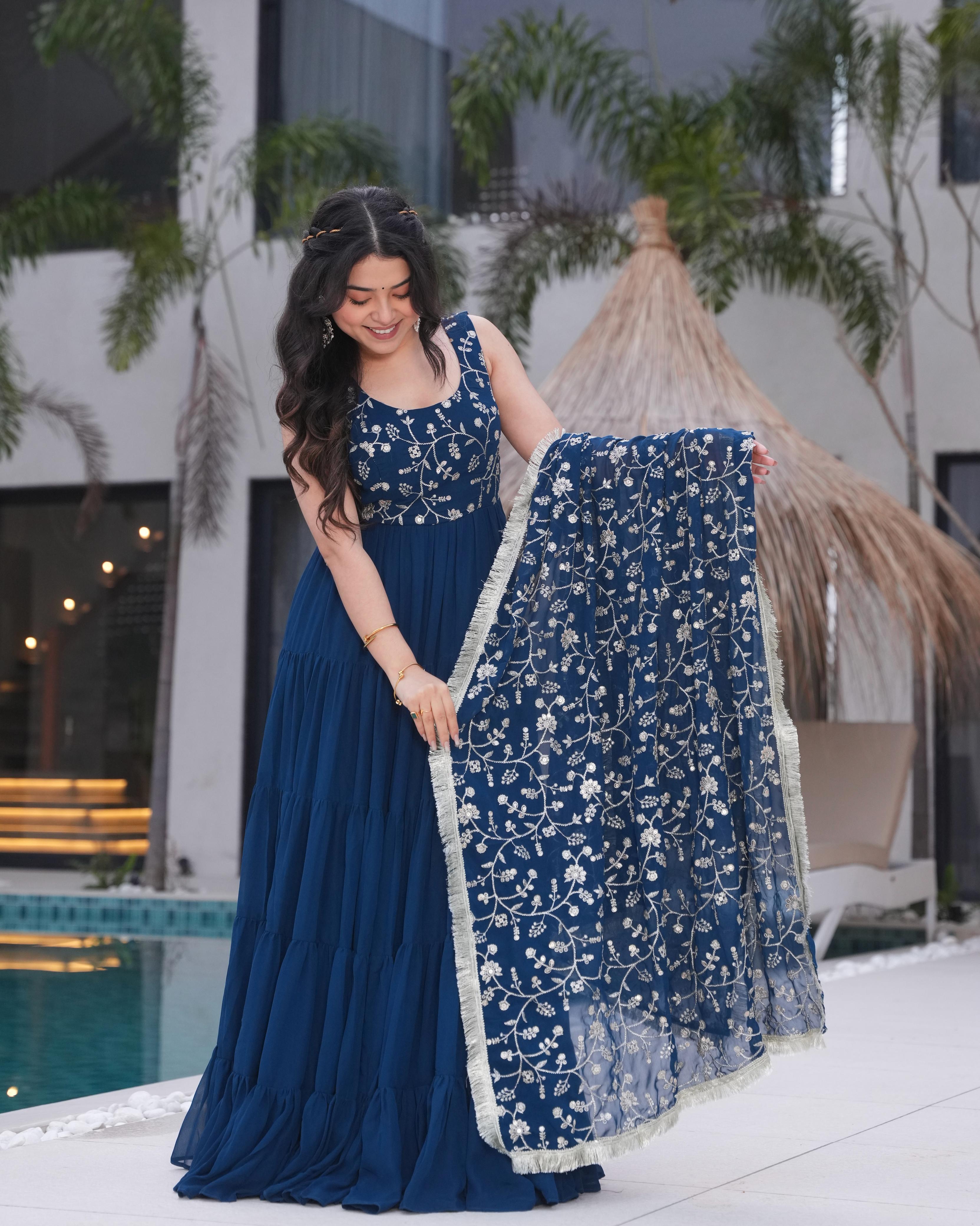 Misha Rama Soft Fox Georgette Anarkali Suit Set