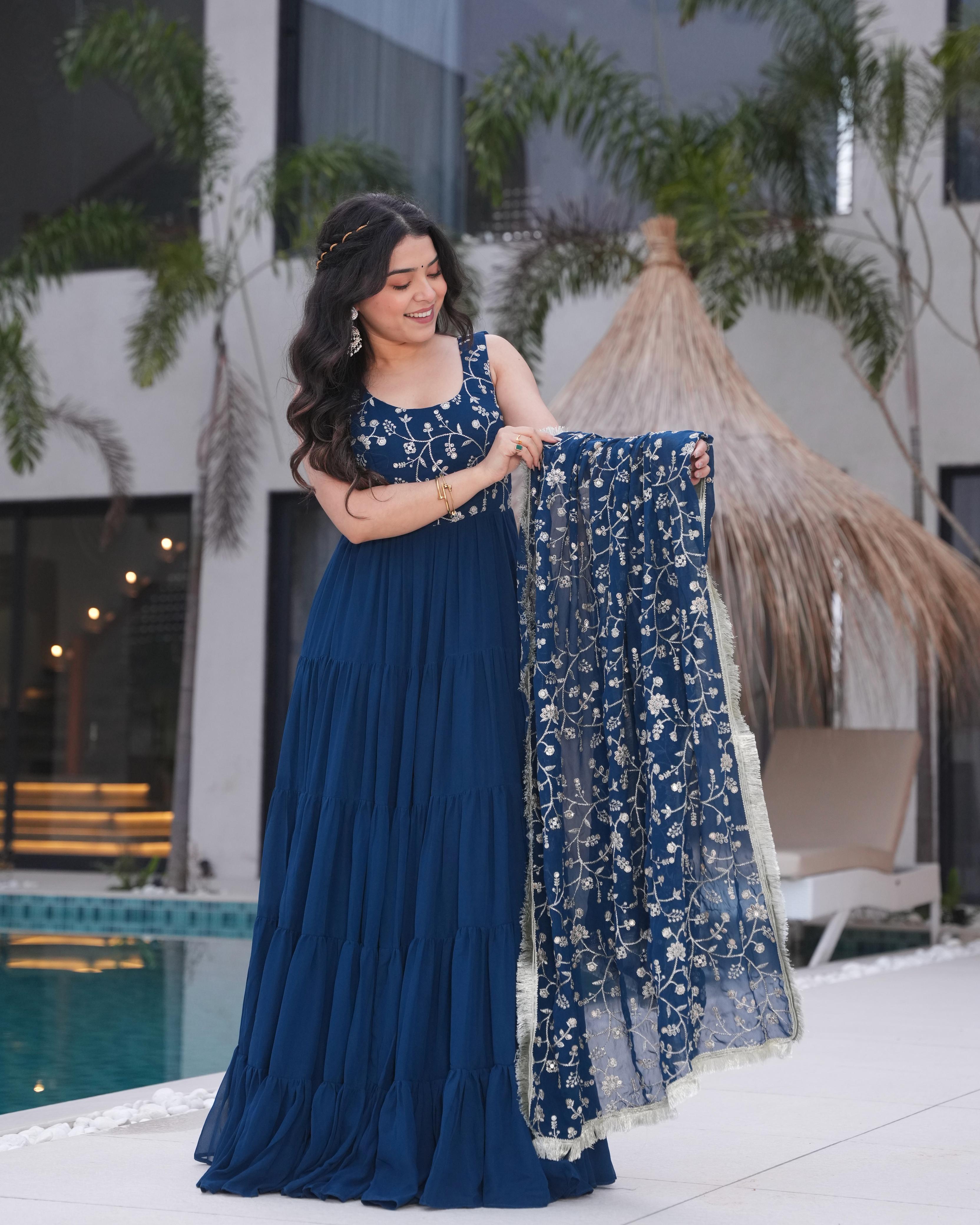 Misha Rama Soft Fox Georgette Anarkali Suit Set