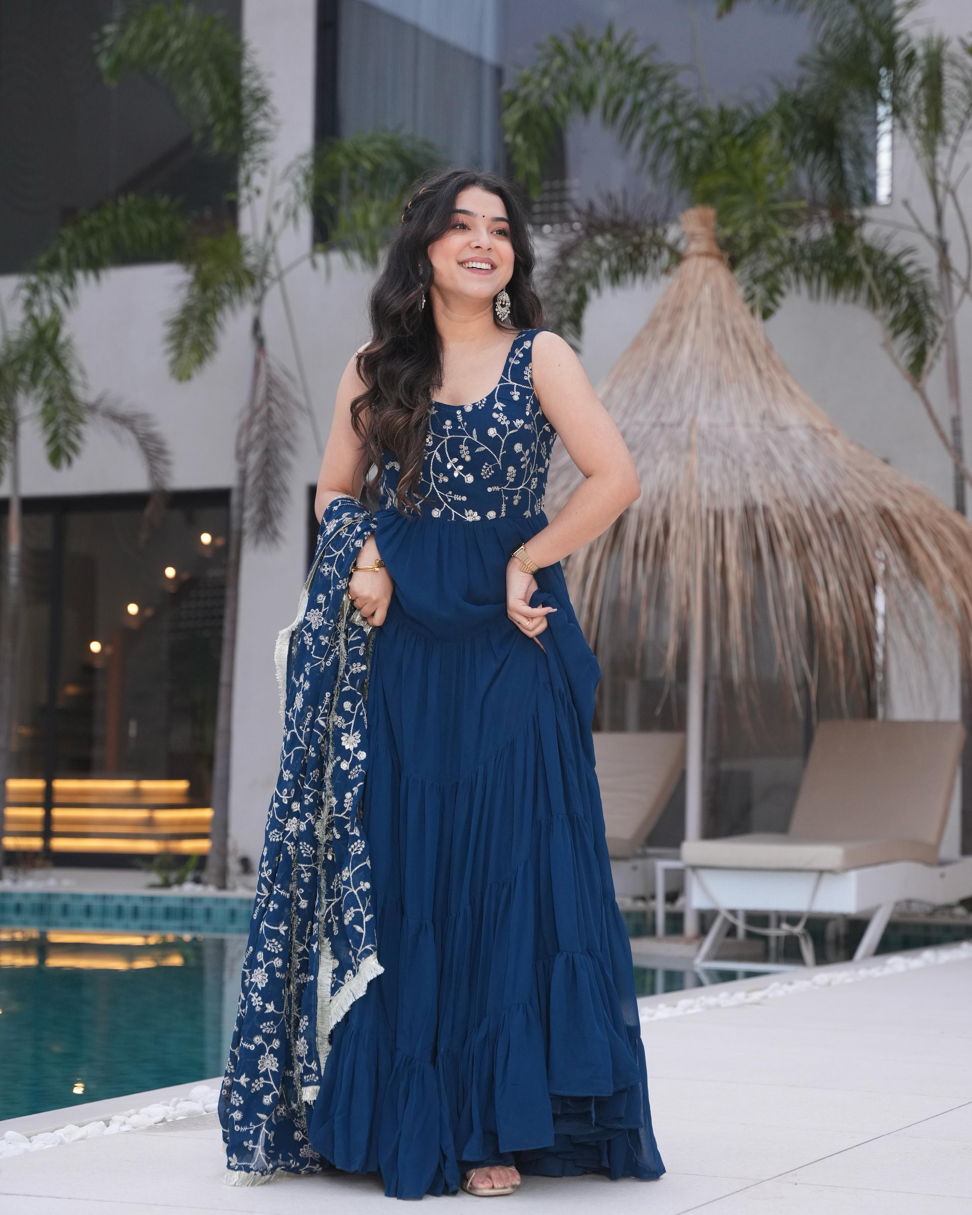 Misha Rama Soft Fox Georgette Anarkali Suit Set