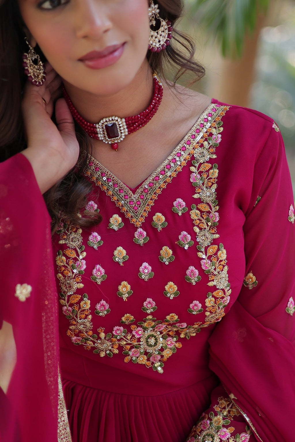 Nandita Pink Sequance Embroidered Anarkali Gown Set