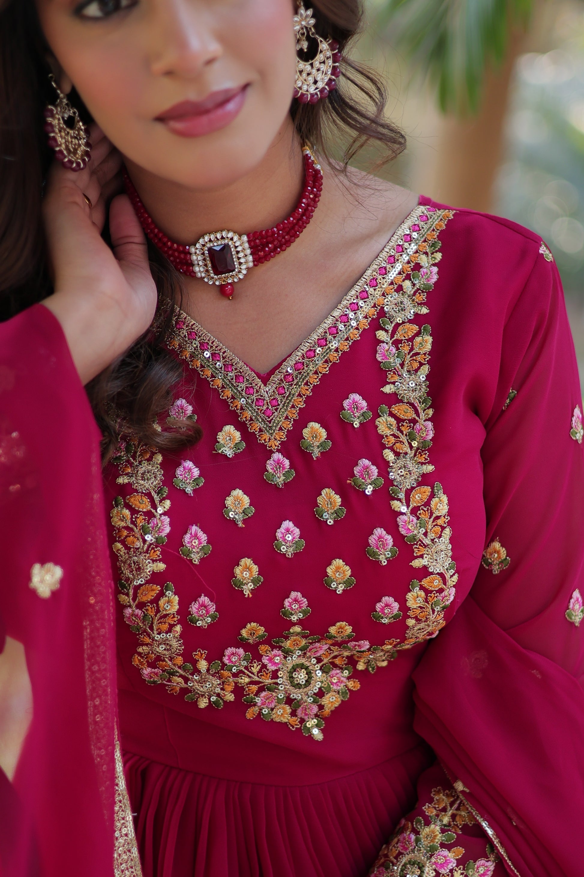 Nandita Pink Sequance Embroidered Anarkali Gown Set