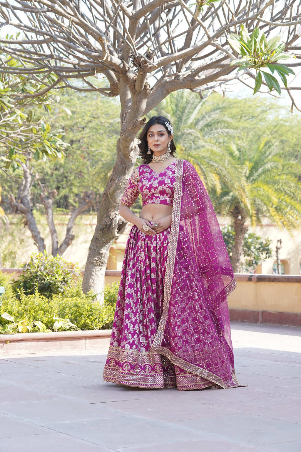 Magenta viscose Nirmala designer lehenga choli set